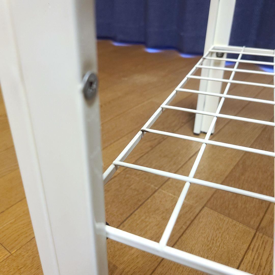 ミッドセンチュリー　ガラス天板テーブル　ホワイト　ローテーブル　昭和レトロ