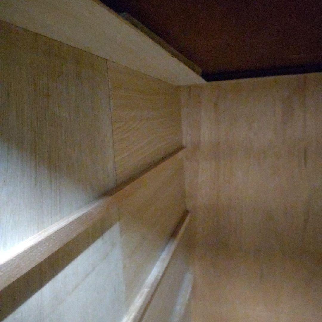 【中古】木製チェスト 4段　上部2段は前後に引き出し　押入れ有効活用