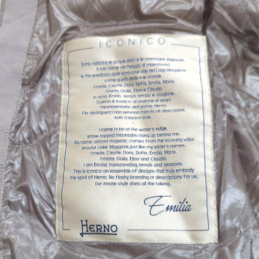 美品 HERNO 40 ICONICO エミリア ケープ ダウンベスト 半袖