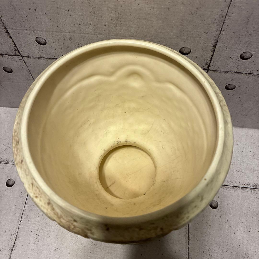 鳩の装飾付き陶器鉢　鉢カバー　ヴィンテージ