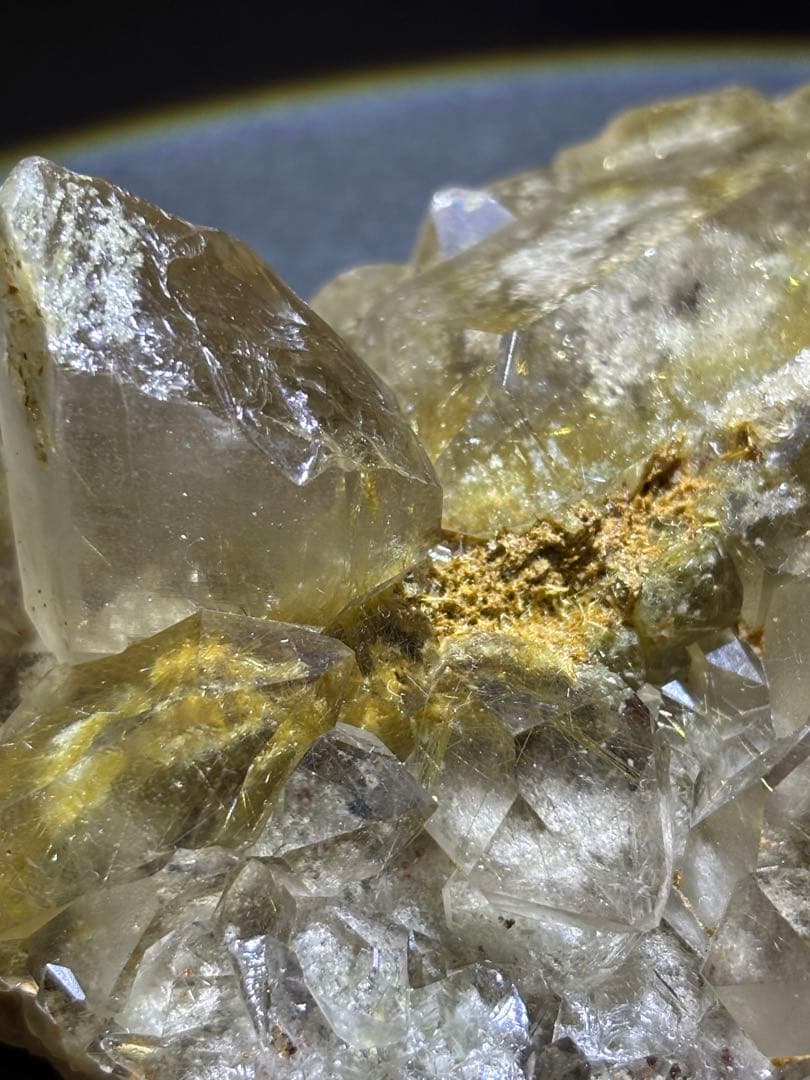 ゴールドルチルクォーツ　クラスター　346g ライトスモーキー　全体ルチルあり