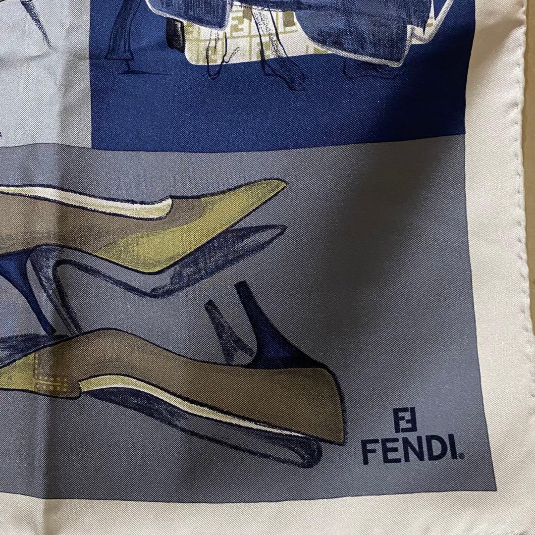 美品 FENDI 大判シルクスカーフ FF ズッカ ズッキーノ バッグ 靴