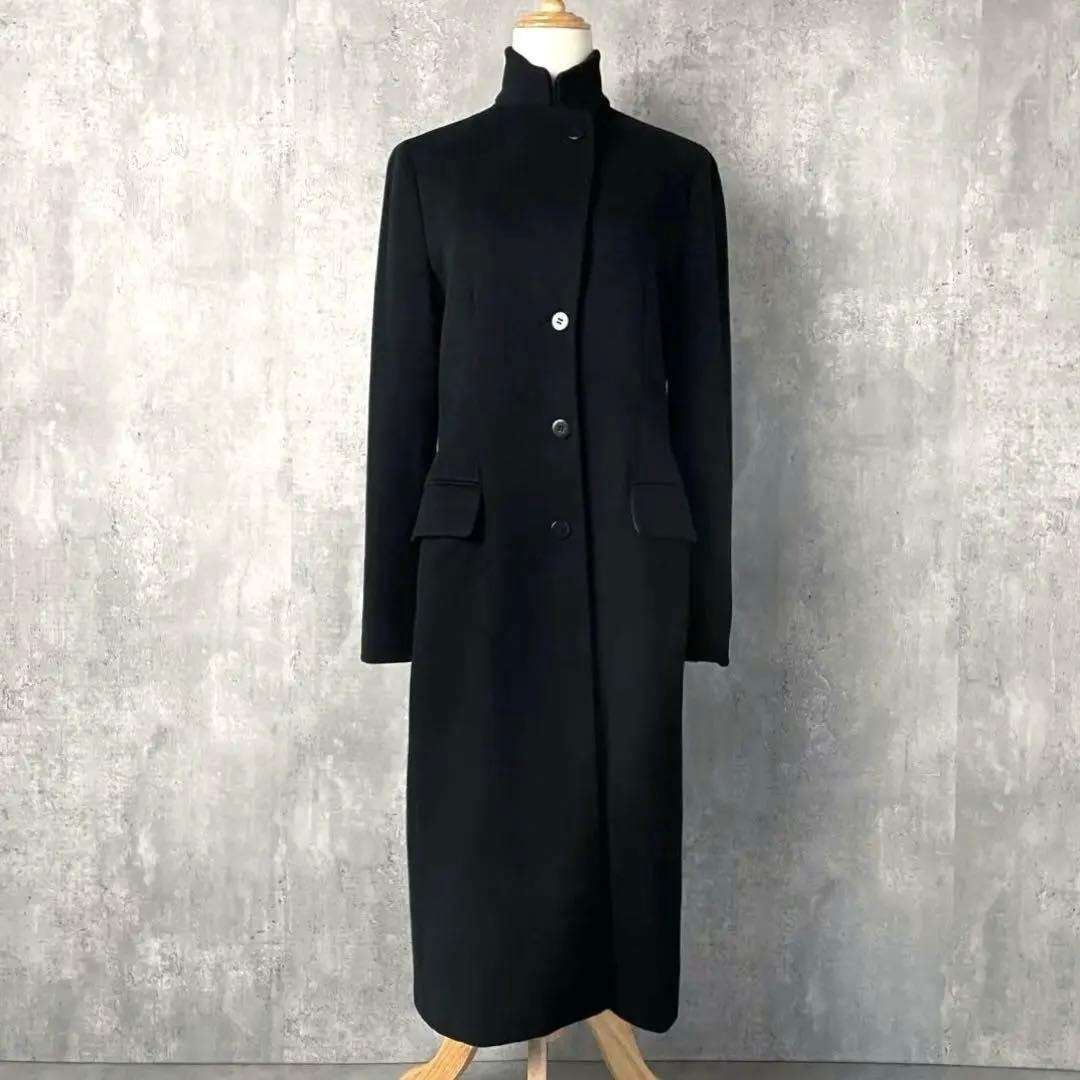 【高級】 アルマーニコレッツィオーニ ウール ロングコート イタリア製 黒 44