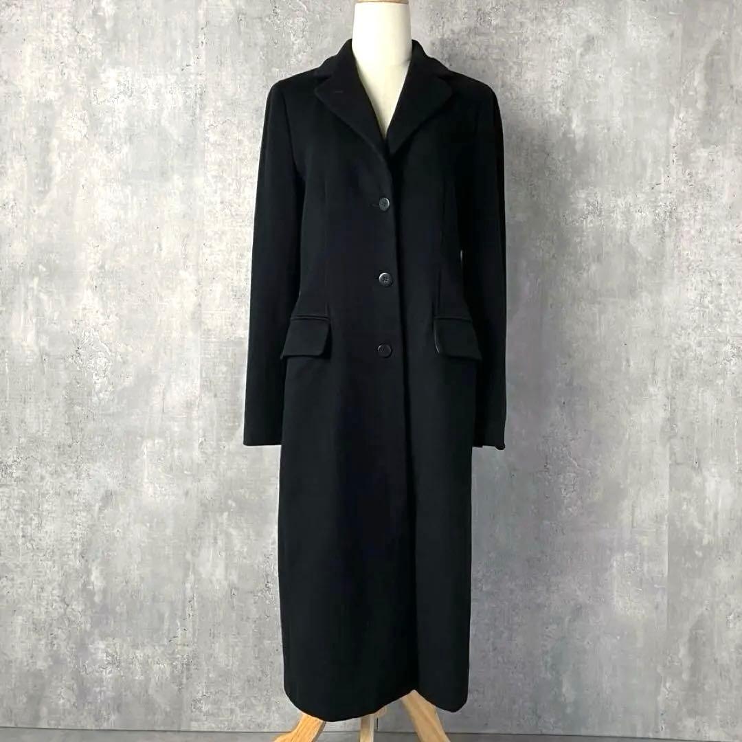 【高級】 アルマーニコレッツィオーニ ウール ロングコート イタリア製 黒 44