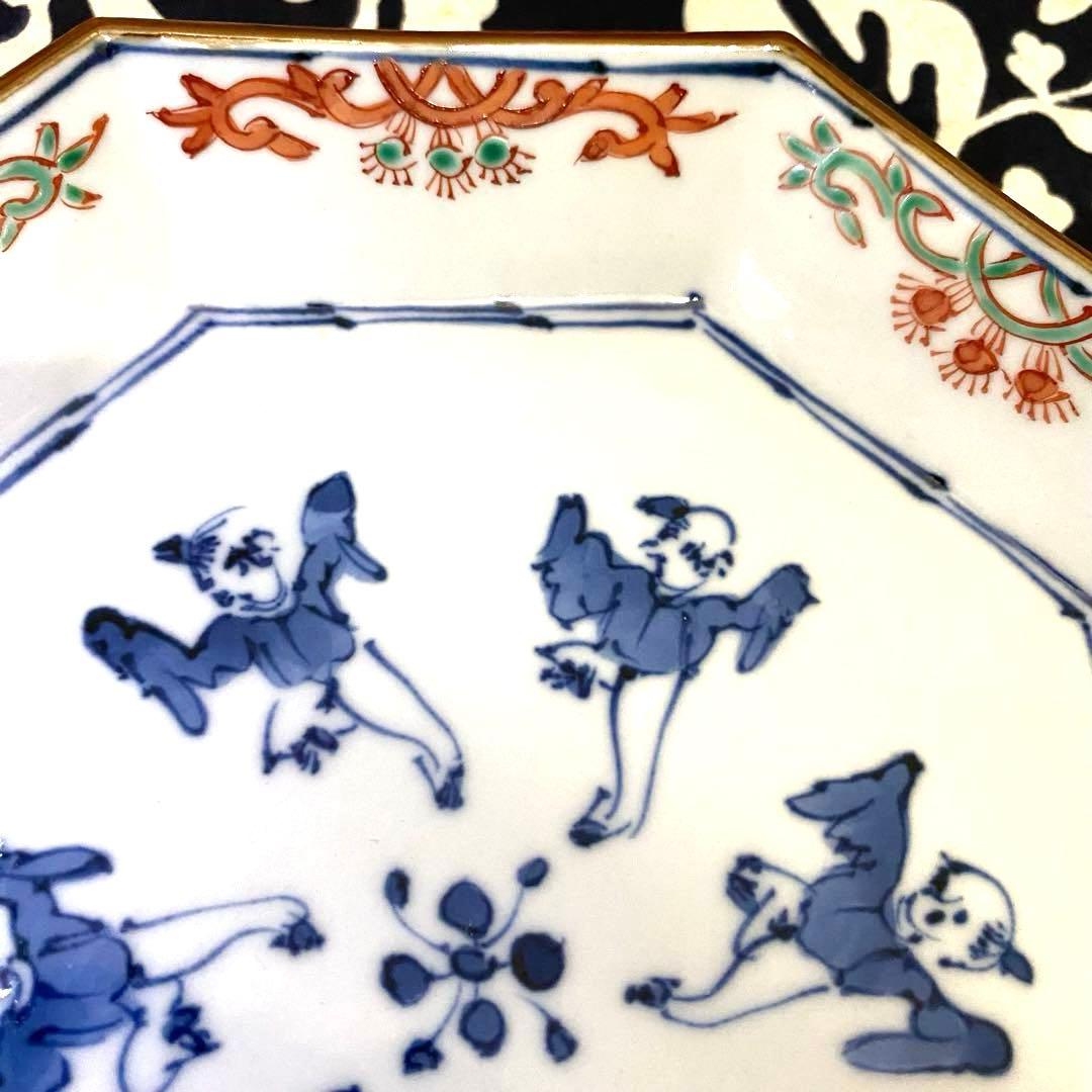 京焼　加藤雲泉　唐子八角皿　二枚組　京都　清水焼　高級食器　お正月・お祝いにも②