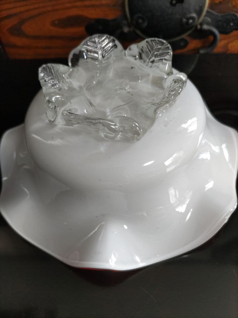 明治文化の薰風　花開く開化の粋　乳白赤縁氷コップ　貴重な当時物　最終特価販売