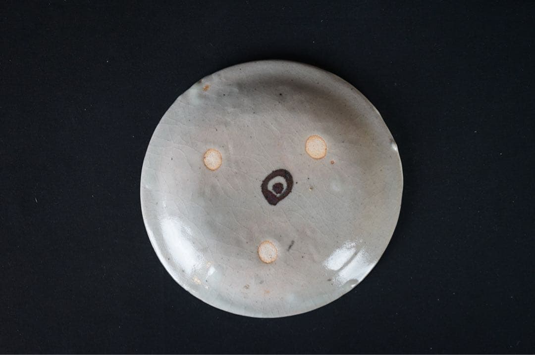 安藤日出武 金彩 波千鳥文 中皿 5客 共箱