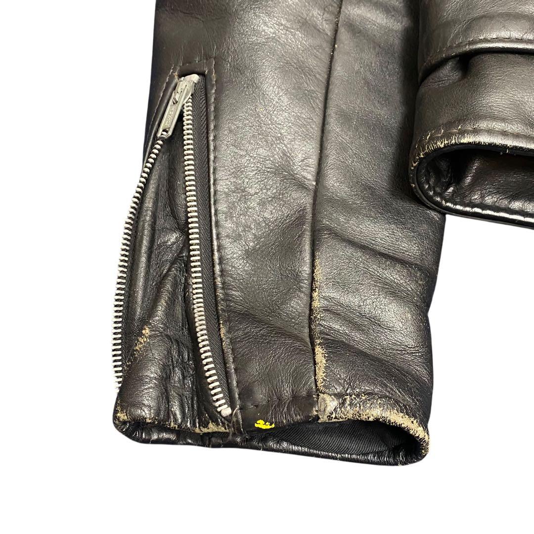 70s Schott 613ワンスター ブラック ダブルライダース 牛タグ 36