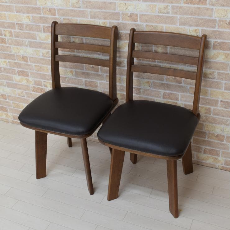 TR DC WH 4脚　回転式ダイニングチェア　ブラウン＊ブラック