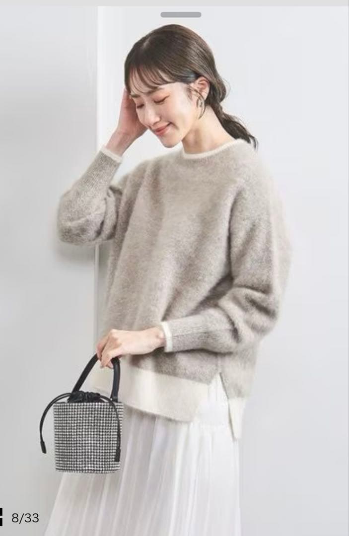 【新品未使用】フォックスカシミヤ　クルーネックニット UNITED ARROWS