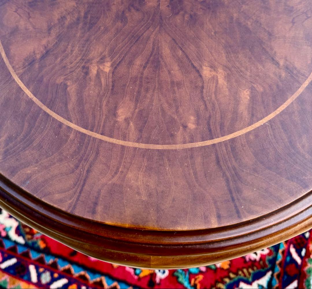 高級サイドテーブル 直径47 高82cm 花台 フラワースタンド 重厚 無垢材