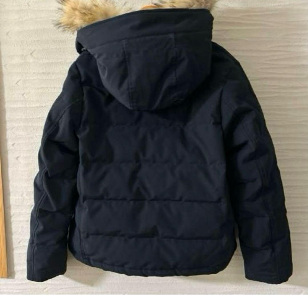 ダントン★ファー付きダウンジャケット　ネイビー　サイズM ナイロンタッサーkm