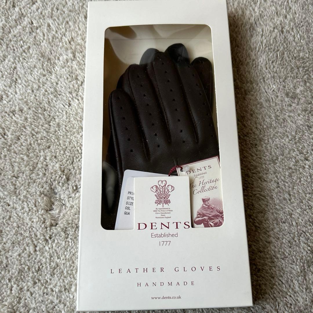 〆サバDENTS ブラウン レザー ドライビンググローブ