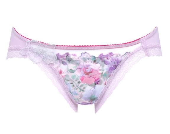 ワコール ルジェ　ブラジャーF70 & ショーツM　ピンクラメ花柄刺繍