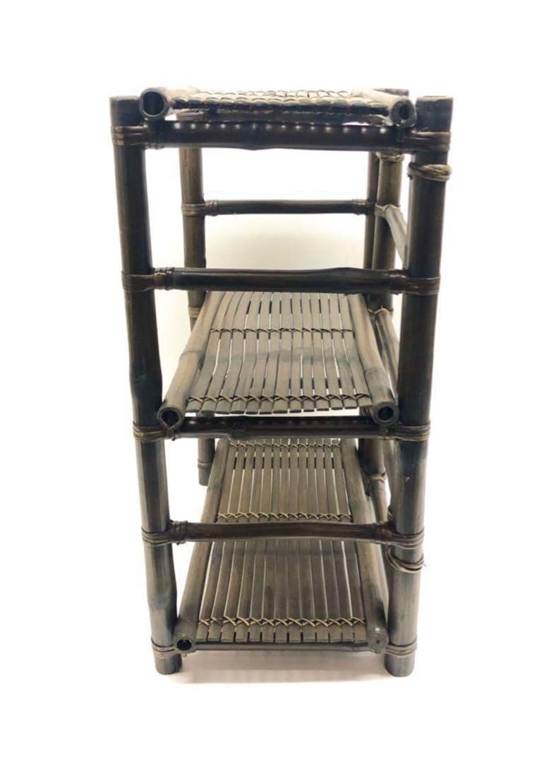 ★輸入品）アジアン家具：竹製3段シェルフ