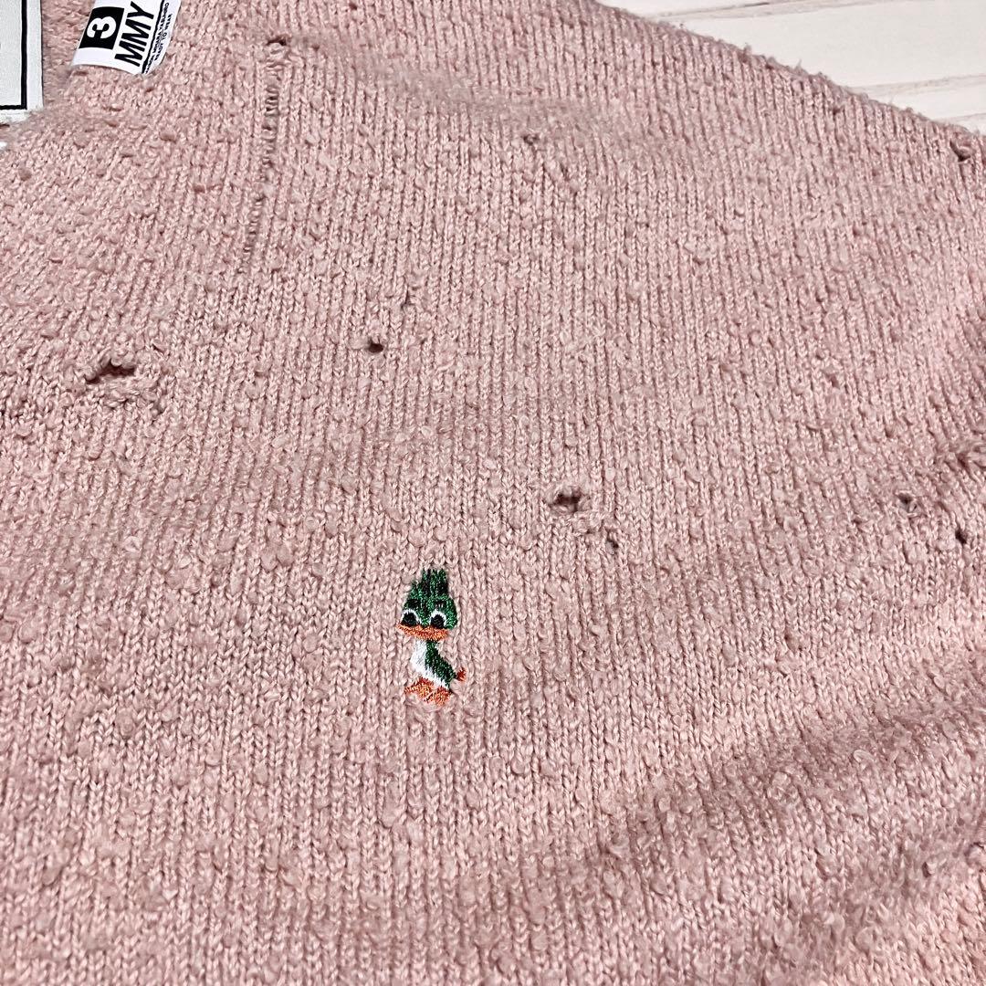 メゾンミハラヤスヒロ　ダメージニットカーディガン　ピンク　佐久間大介着用　24年