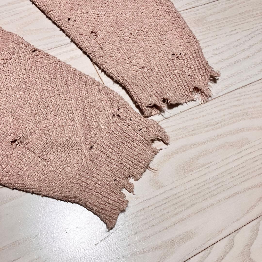 メゾンミハラヤスヒロ　ダメージニットカーディガン　ピンク　佐久間大介着用　24年