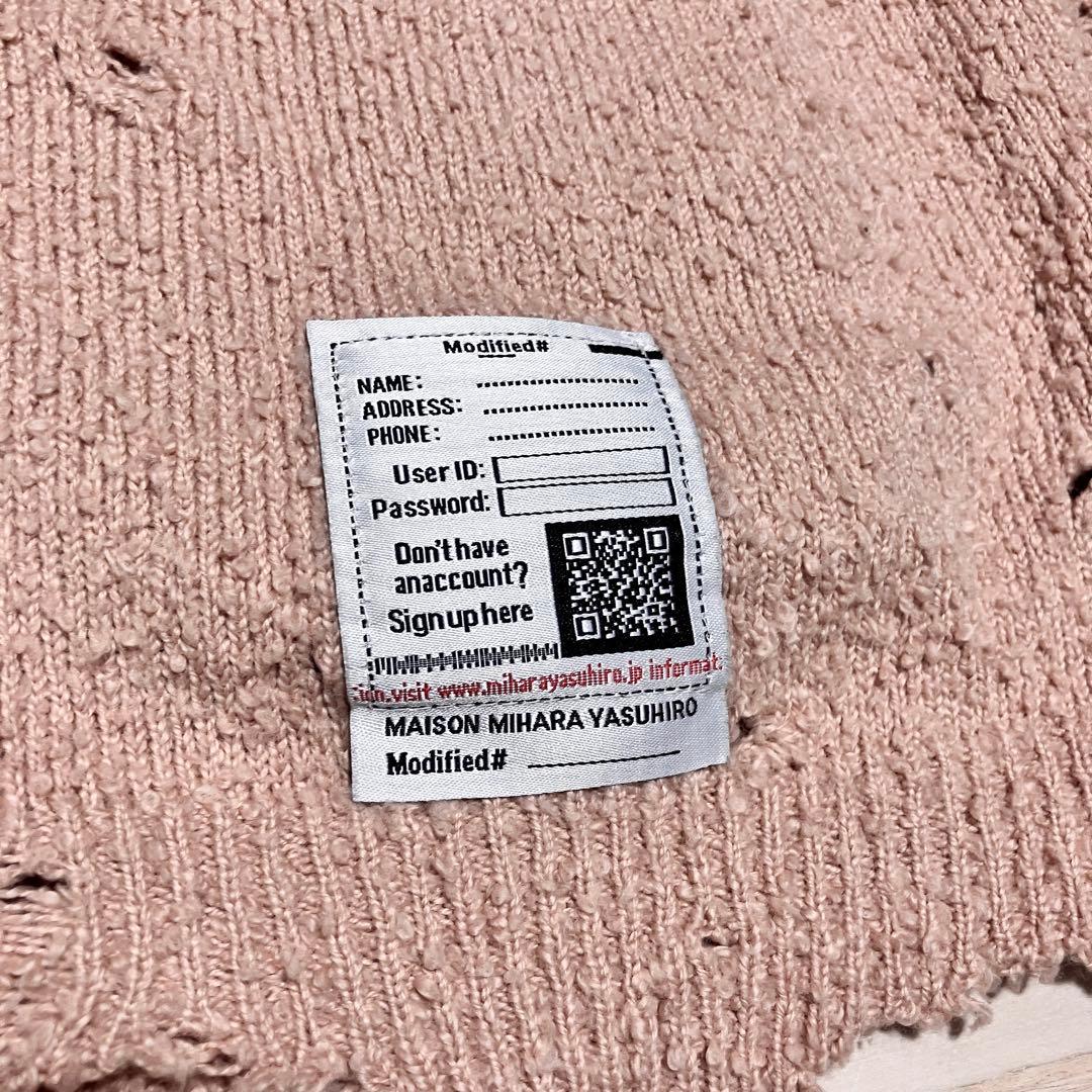 メゾンミハラヤスヒロ　ダメージニットカーディガン　ピンク　佐久間大介着用　24年