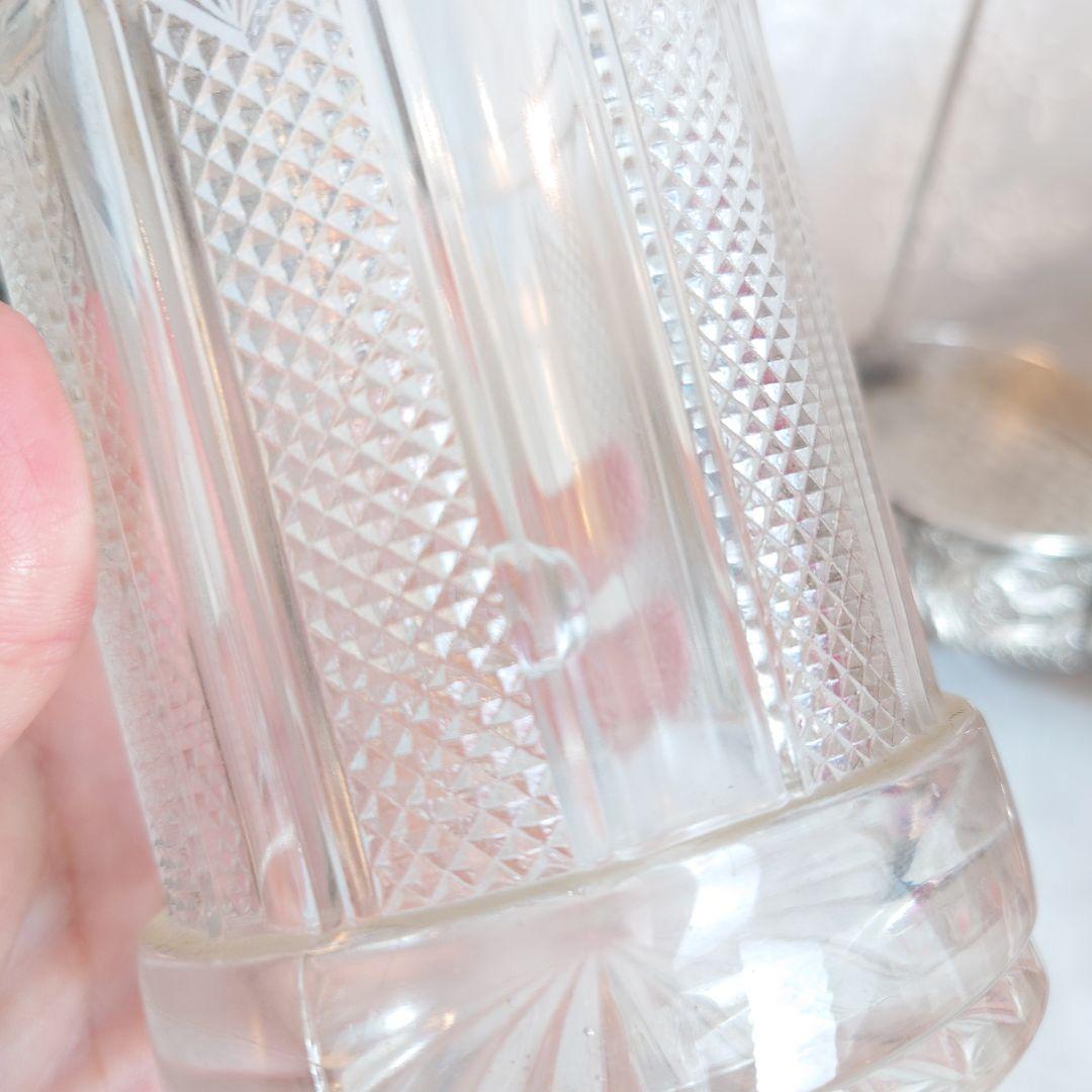 アンティーク　ピクルスジャー　ヴィンテージ　シルバートング付