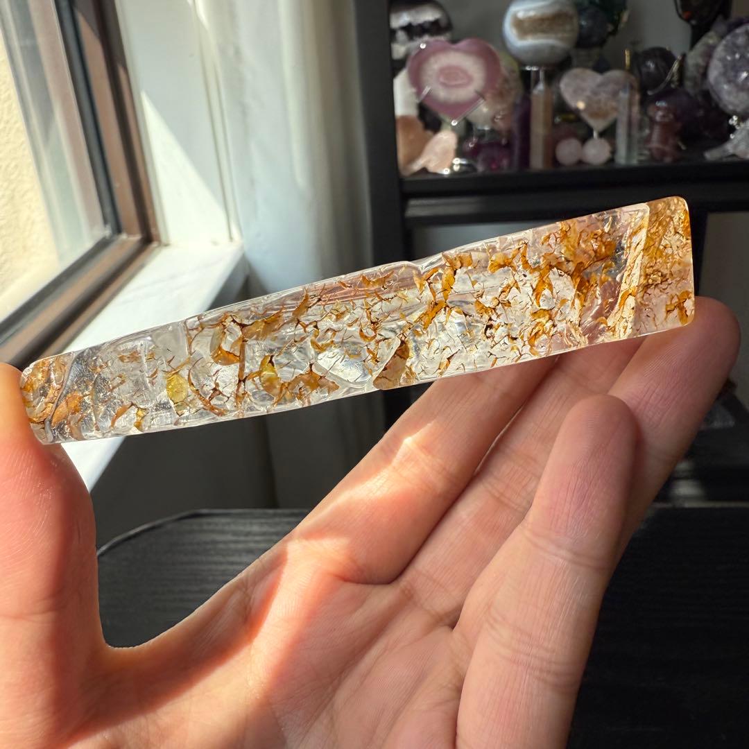 天然石水晶の九尾狐　置物　彫物NO.090110