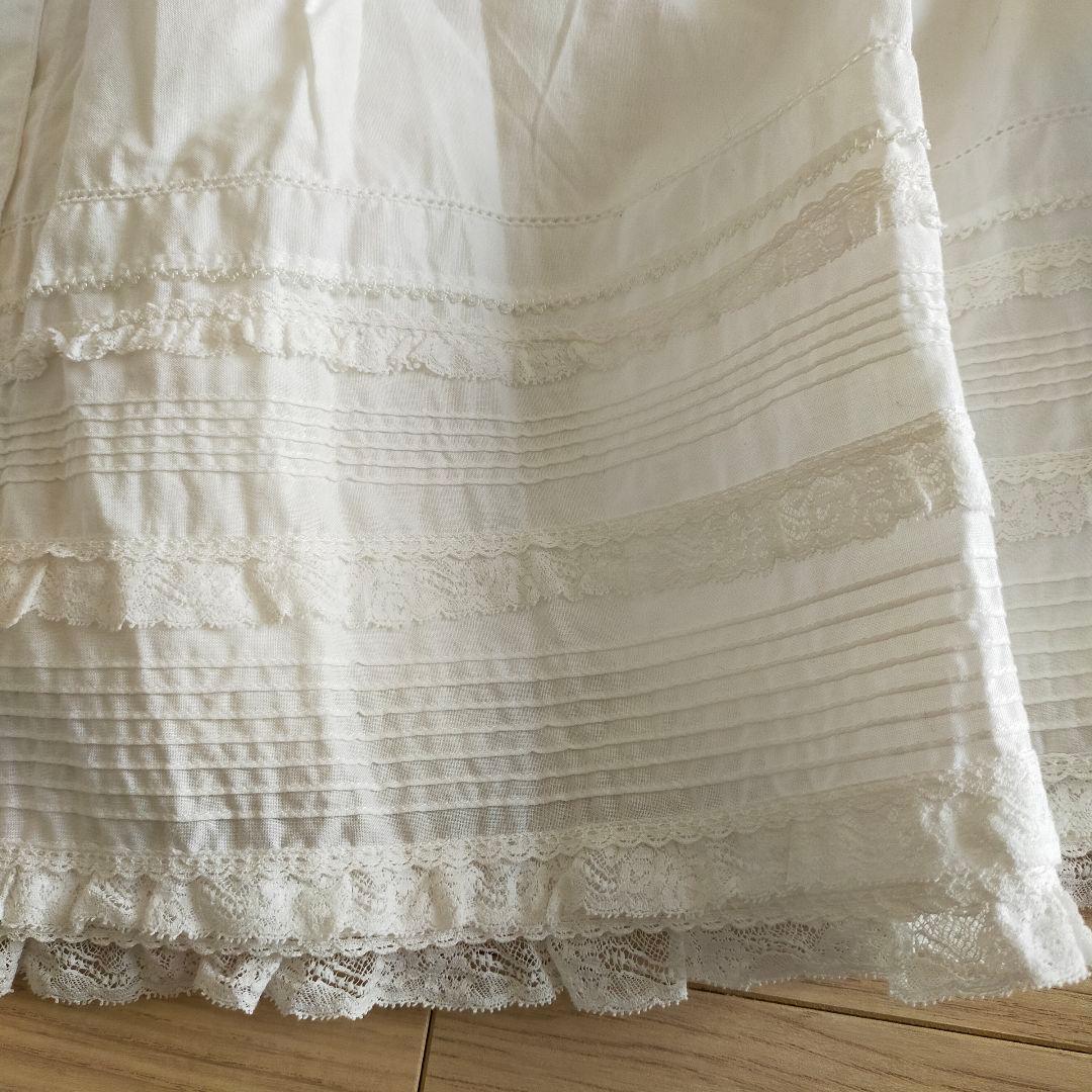ピンクハウス　白　ホワイト　レース　コットン　スカート
