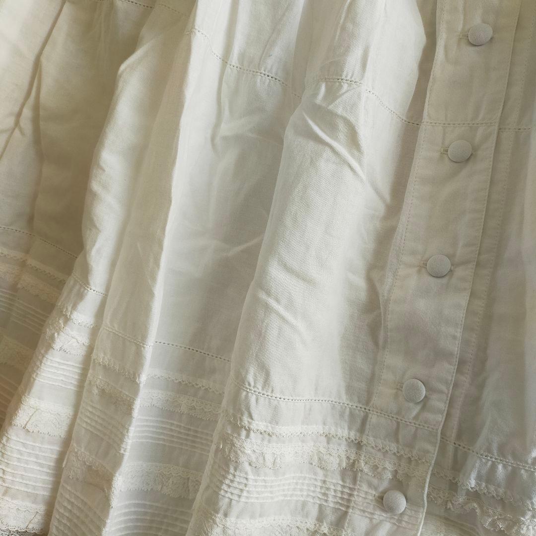 ピンクハウス　白　ホワイト　レース　コットン　スカート