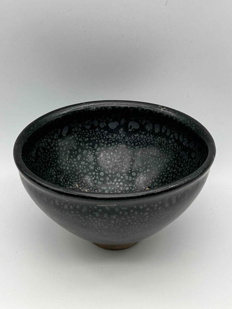宋時代　黑釉油滴天目茶碗 建窯茶盞 旧家蔵出し 唐物　古賞物(A-59)
