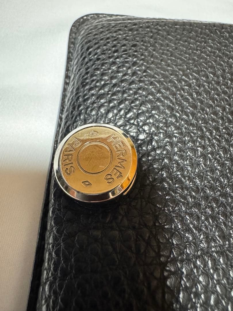 エルメス HERMES トゴ ドゴンコンパクト 二つ折り財布　ブラック