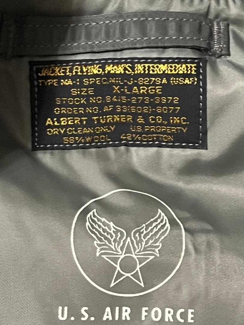 toys mccoy type ma-1 mil-j-8279a サイズXL