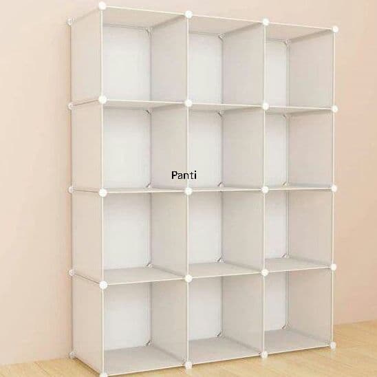 本棚 大容量 整理棚 収納ラック 組み立て式 衣類収納ボックス（12ボックス3