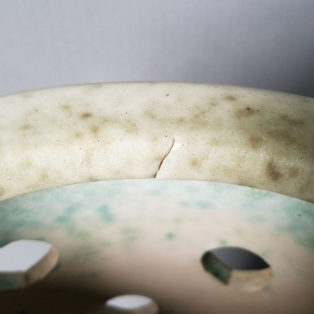 訳あり出品⤵信楽焼　傘立て  クジャク彫 高さ４７cm