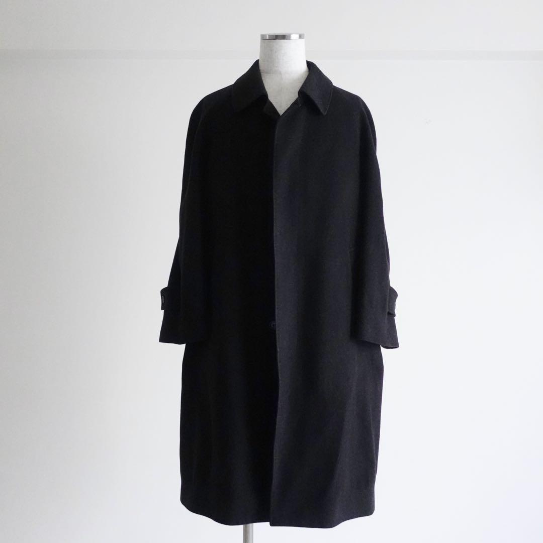 1990s DIGUORE ピュアカシミア　ステンカラーコート　チャコール