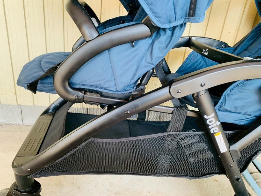 65Z 送料込 Joie エヴァライトデュオ ダブルベビーカー ネイビー 中古品