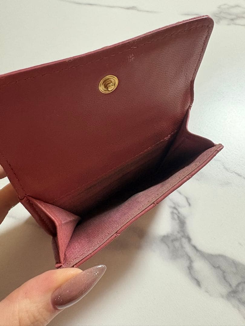 CHANEL シャネル ボーイシャネル ミニウォレット 三つ折り財布 ラムスキン