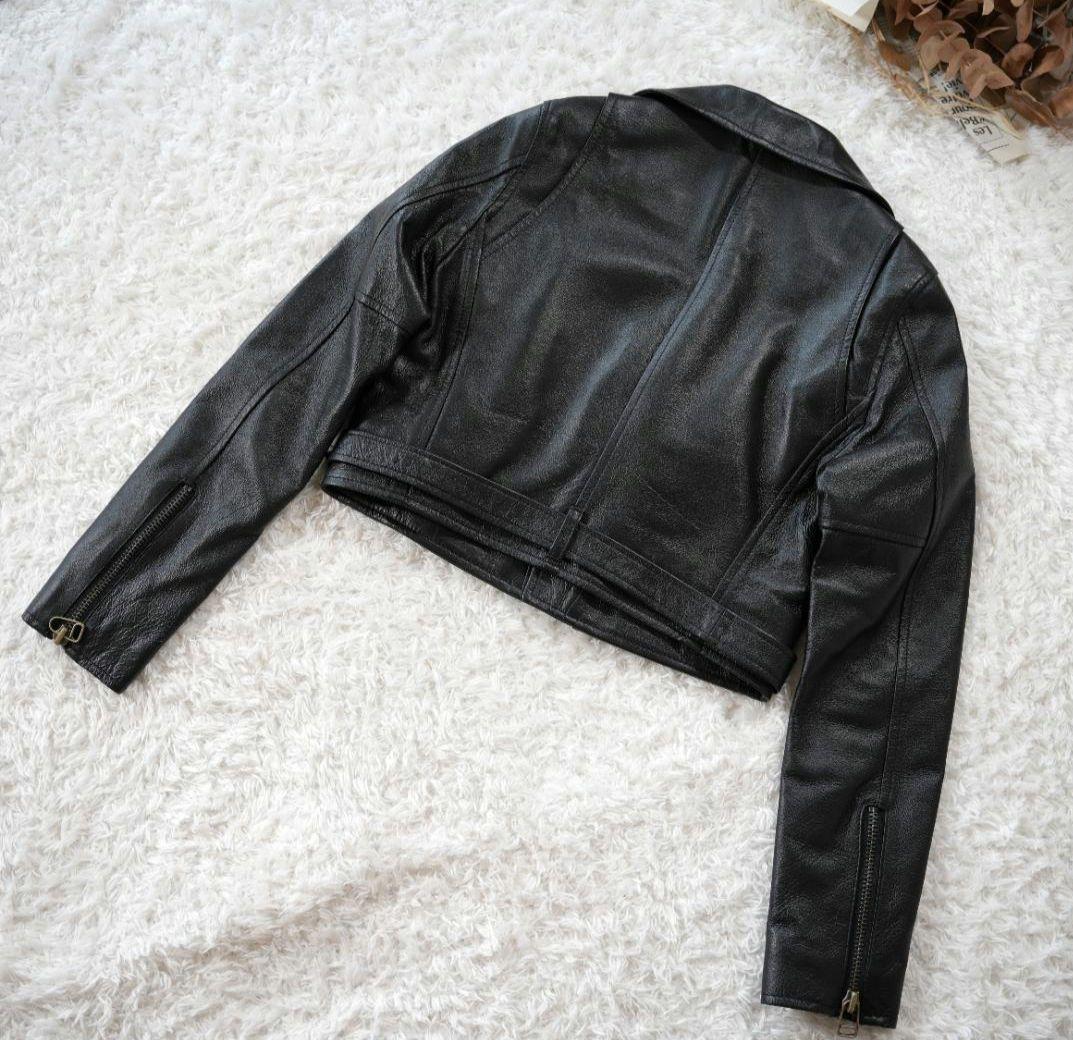 JOLLY DAYS　ラクーンファー付レザーライダースジャケット