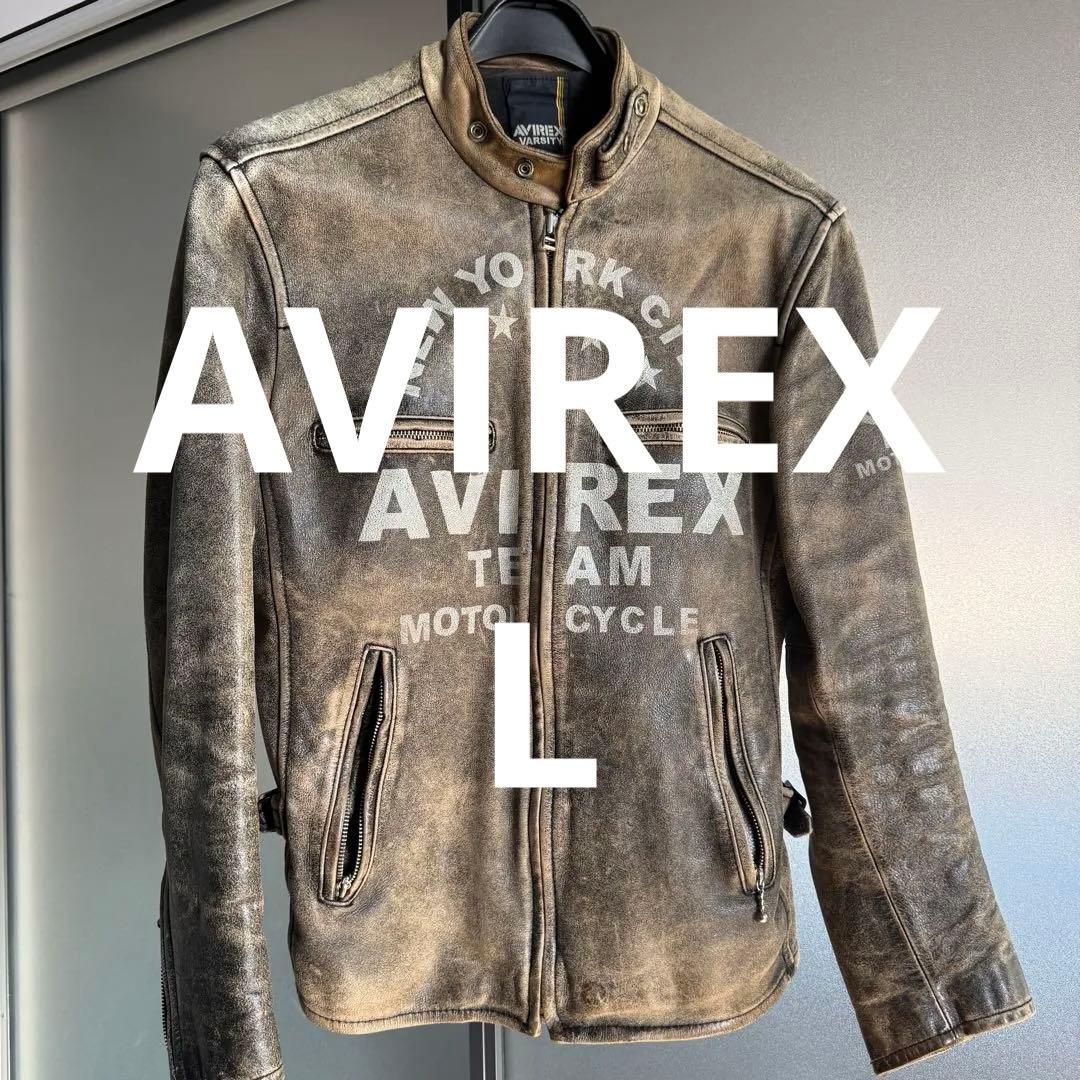 AVIREX レザーシングルライダース Lサイズ 6181022