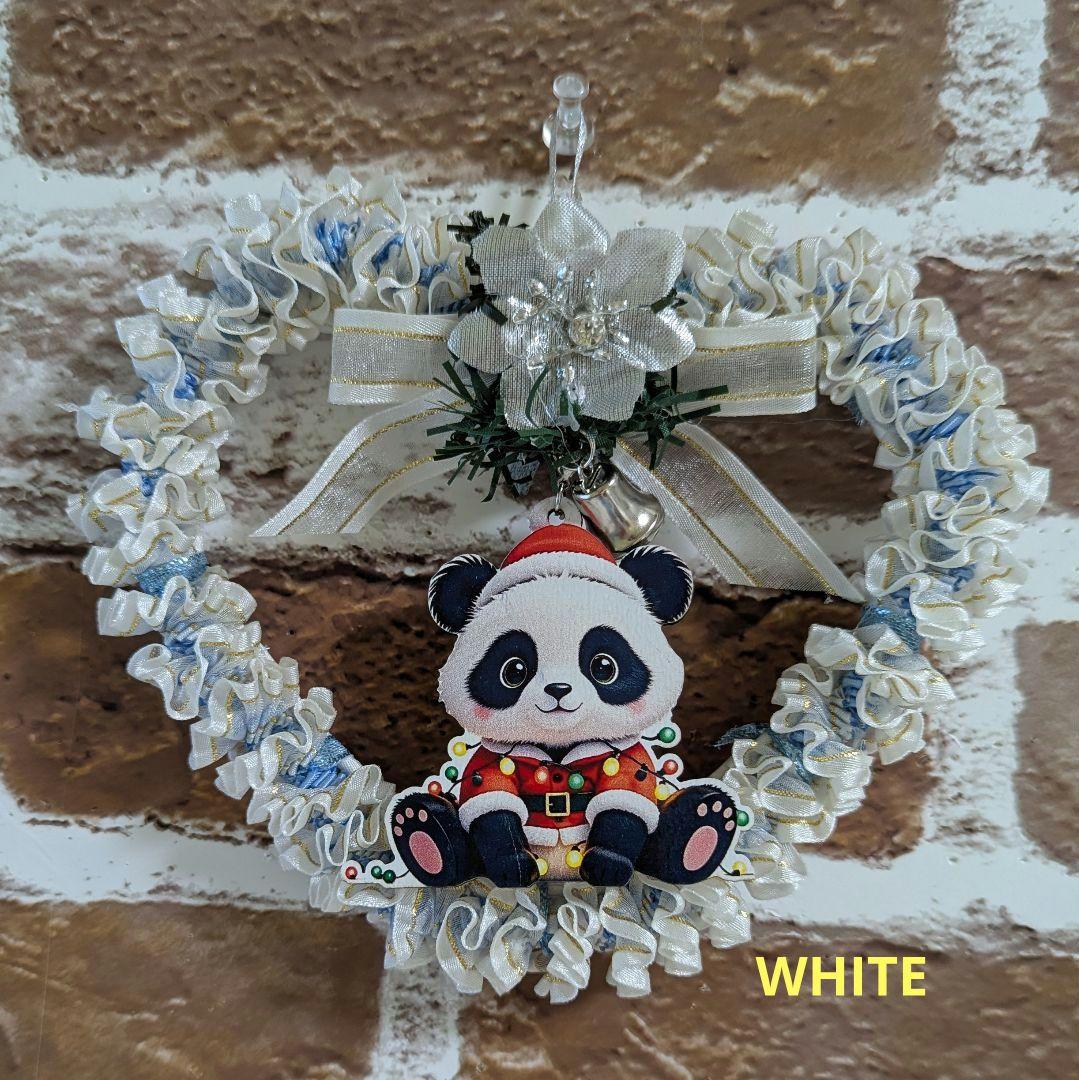 【健康＆ご多幸祈願】サンタパンダちゃんプルメリアXmasリース４色