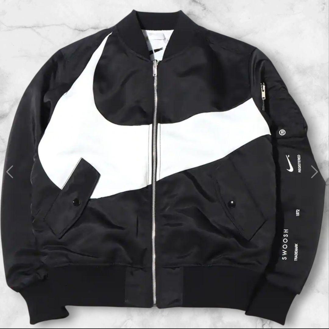 試着のみ✨NIKE MA-1 ビッグスウッシュ リバーシブルボンバージャケット
