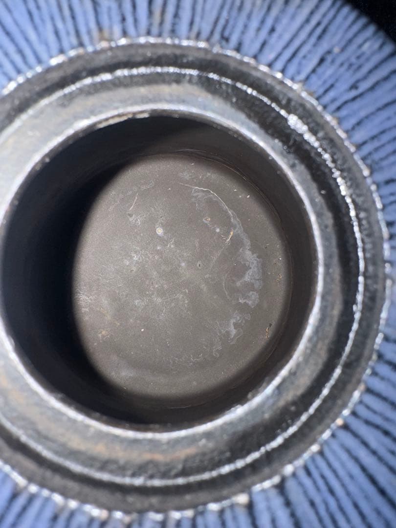 藍花　南部鉄瓶 450ml 岩鋳　藍紫