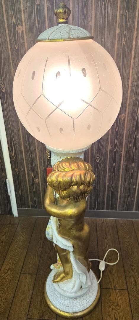 〈たのめる便・現状渡し〉天使 陶器スタンドライト 100V