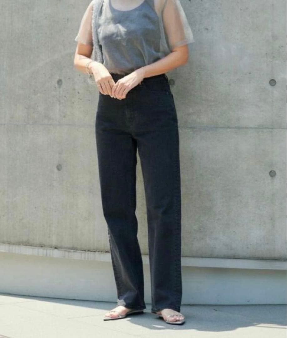 YANUK ボーイズストレート LEA 21 OBK ブラック　黒　ヤヌーク