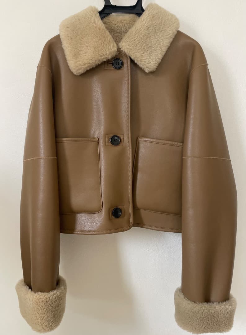 ジャケット・アウター CLANE VEGAN LEATHER BOA SHORT JACKET