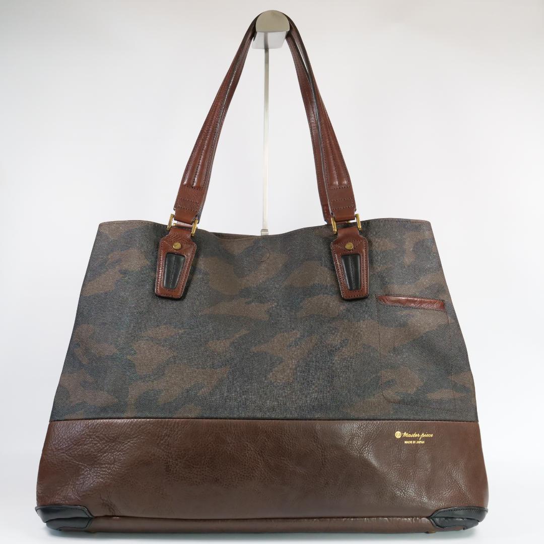 極美品✨マスターピース グロス トートバッグ 迷彩 カモフラ PVC A4可