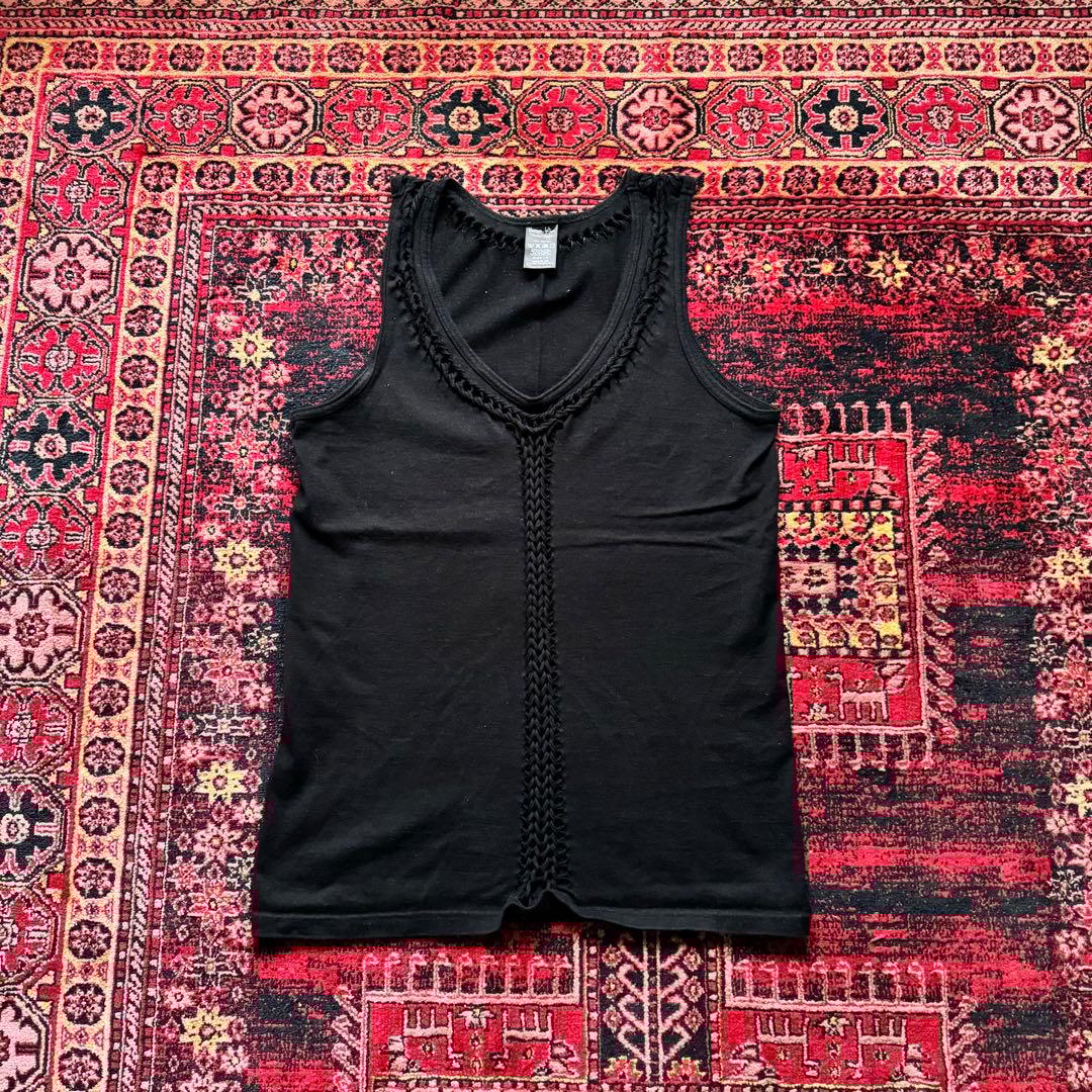 07ss ナンバーナイン 編み込み タンクトップ サイズ2 ブラック