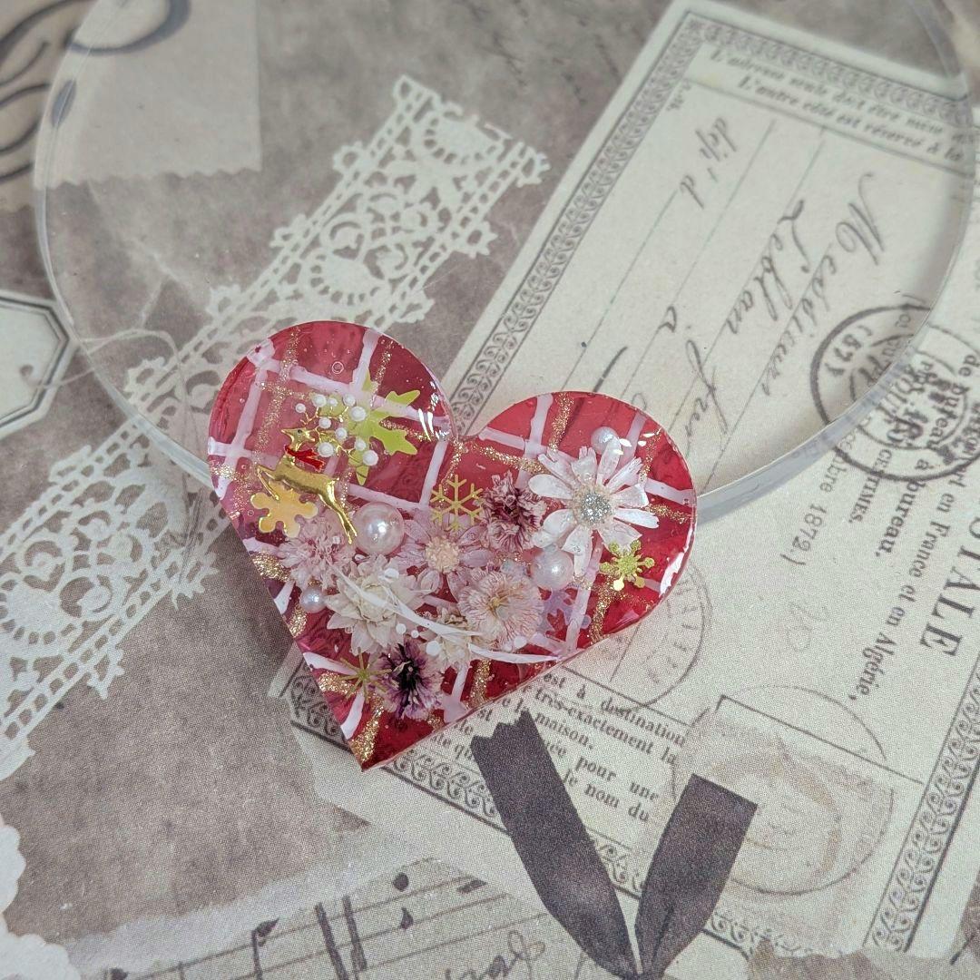 ＃317 クリスマス✴トナカイ✴雪の結晶✴レジンヘアゴムキーホルダーブローチ