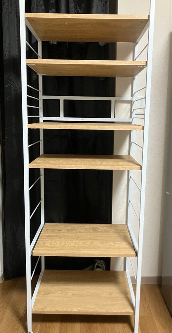 木製ラックキッチン　ホワイト 5段