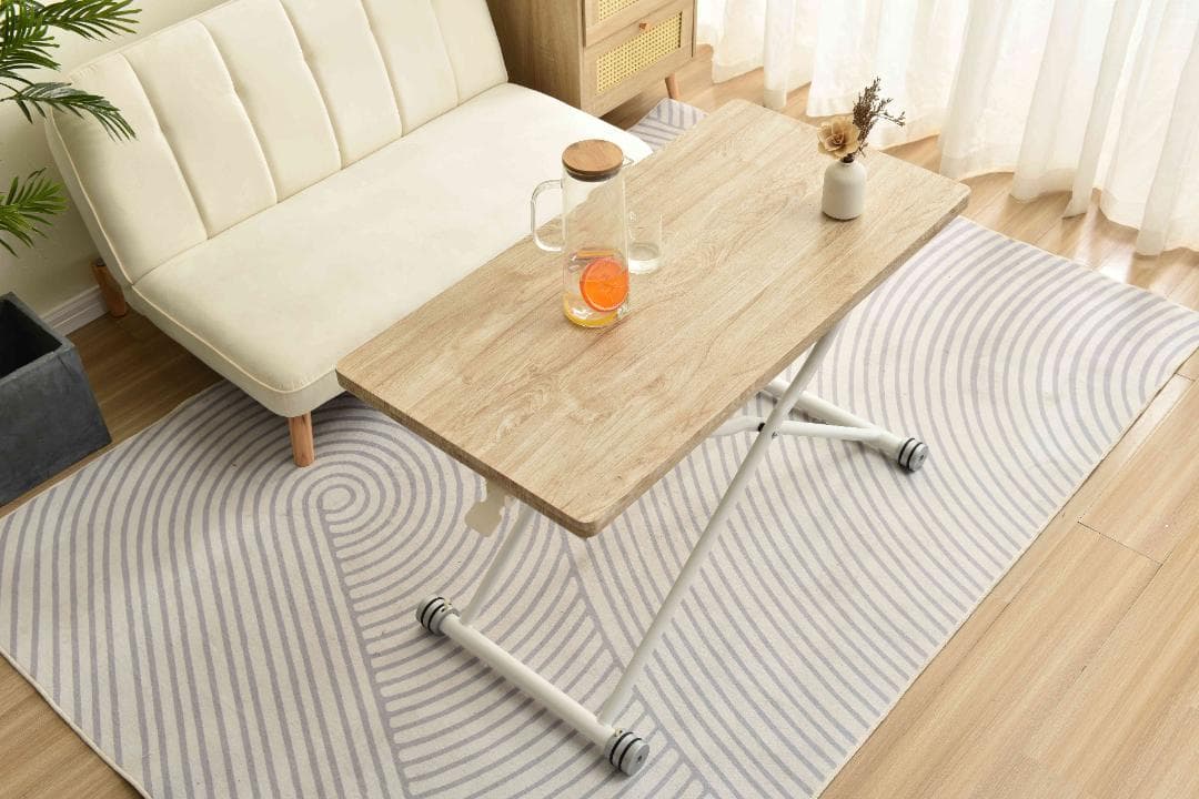 タイムセール！ダイニングテーブル【単品】　ガス圧昇降式テーブル　NATURAL