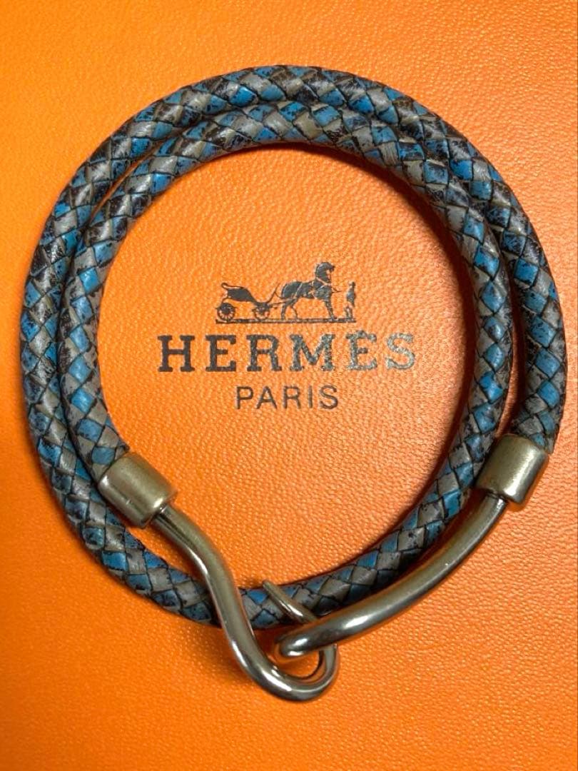 HERMES エルメス　ジャンボ　編み込み　チョーカー　2連ブレスレット　箱付き