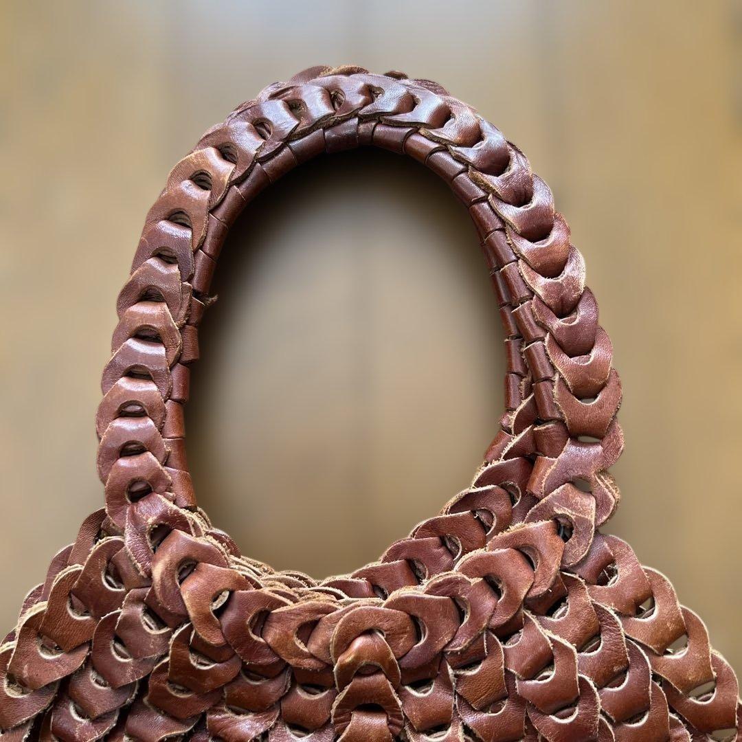 ７０Ｓ　レザーバッグ　ビンテージ　ハンドメイド