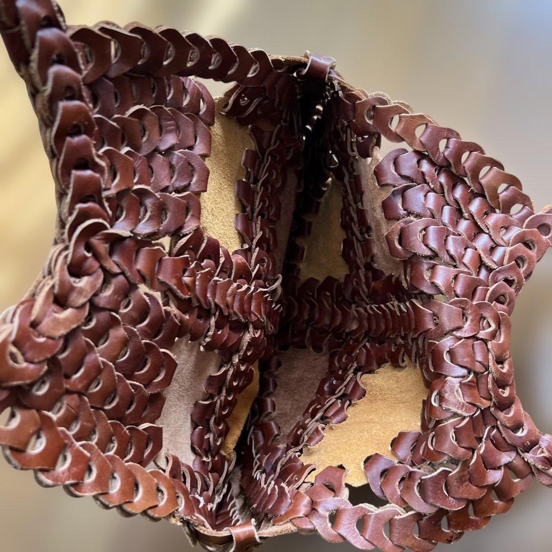 ７０Ｓ　レザーバッグ　ビンテージ　ハンドメイド